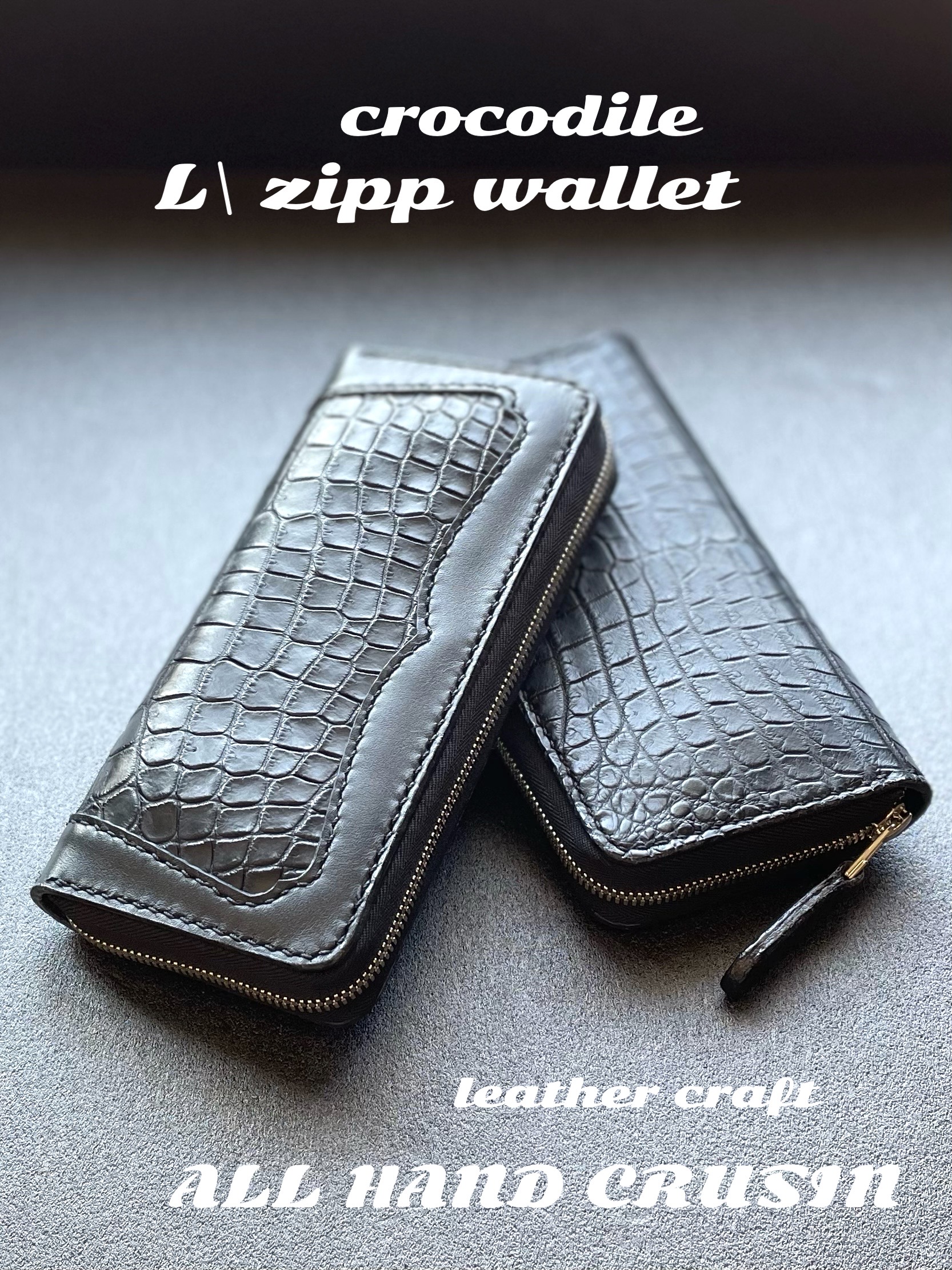 crocodile L zipp wallet